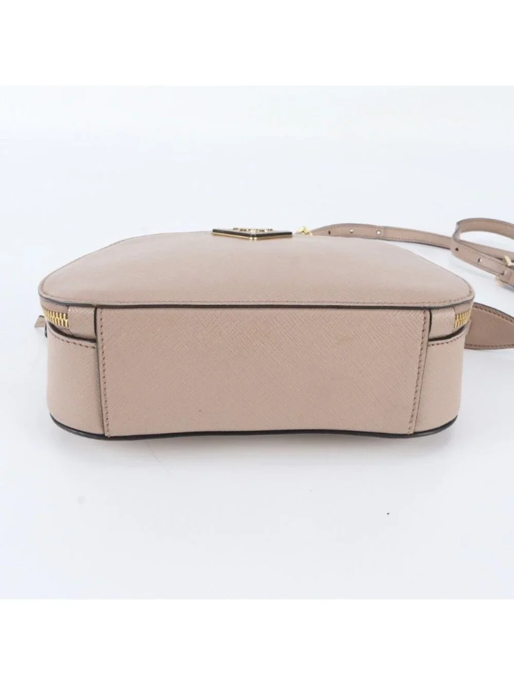 Prada Saffiano Triangle Logo Leather 2-Way Shoulder Bag Crossbody Hand